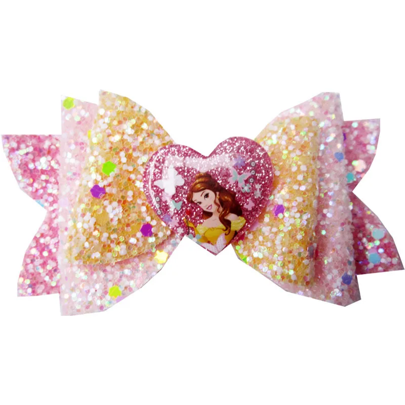 Disney Princess doll Accessory hair clip girl cartoon hair pin Frozen Elsa doll Bow clip