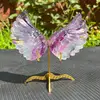 Natural A Pair of Fluorite Wings+ Golden Stents,Wings Of Angel,Mineral samples,Home Decoration,Reiki Heal,Crystal Gifts,Angel's 1