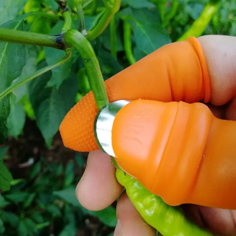 Finger Protector Finger Guard Silicone Thumb Knife Protector Gears Cutting Vegetable Harvesting Knife Pinching Plant Blade Scissors Gloves