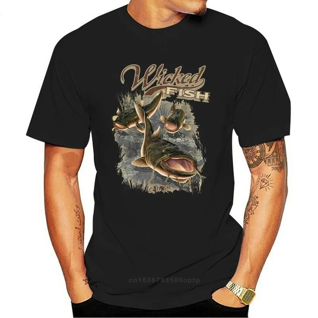 New Catfish Fish Fishing T Shirt Mens Hunting Wicked Catfish Fishing Tee S-3Xl  3Xl Brand Clothing Tee Shirt - AliExpress