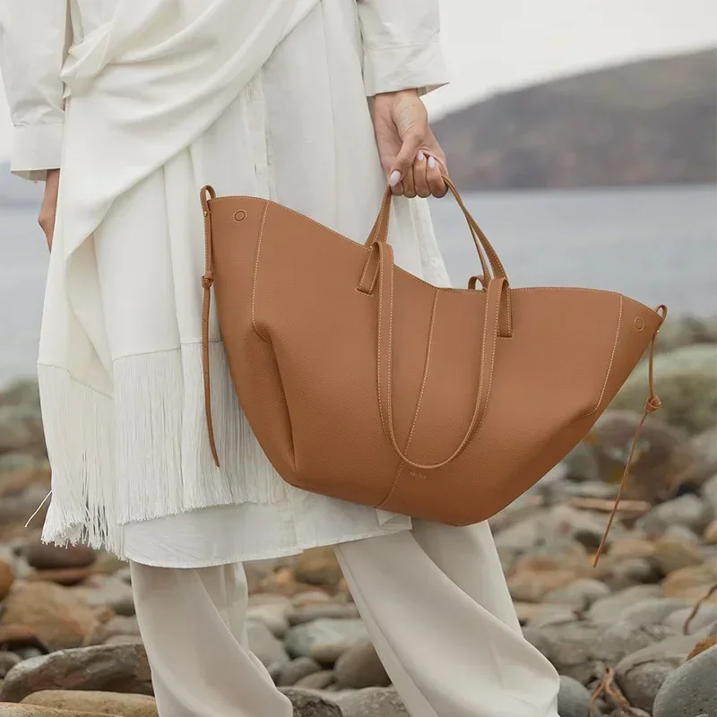 

Bags Camel Large Shopping Shoulder Dumpling Cyme Bag Tote Leather Handbags Women Designer Ladies Genuine Bag Polana Brand