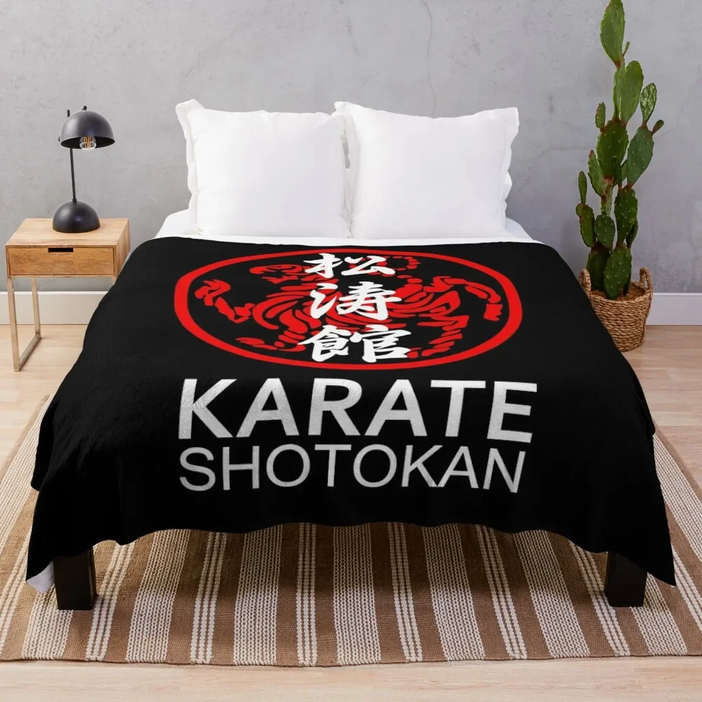 

Shotokan Karate Symbol and Kanji White Text Throw Blanket warm winter Quilt Blankets