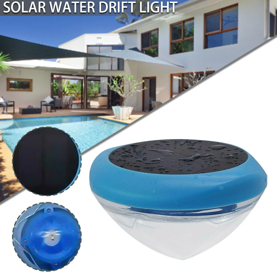 

1pc Solar LED Swimming Pools Decorative Lamp Round Floating Landscape Light No Radiation Safe Underwater Lights Work 15 Hours