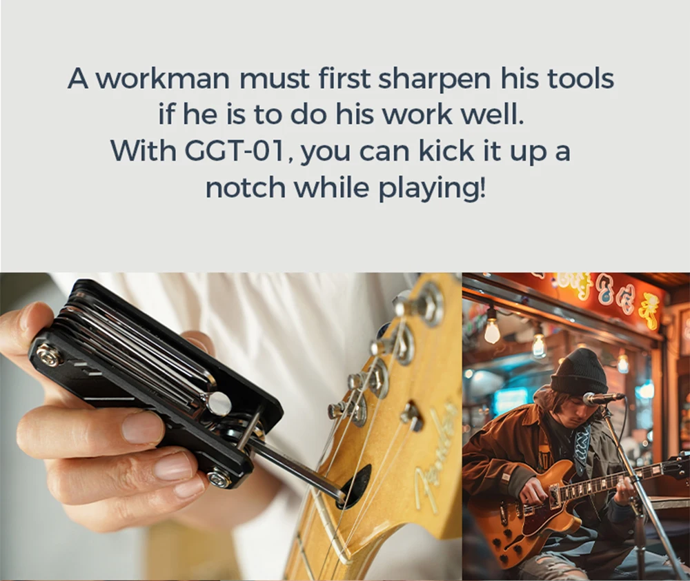 GGT-01 Guitto Series Guitar Bass Tunning Tool Multifunctional Repair Tool Set wi