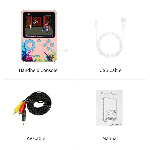 Game Console Handheld Game Consoles Built-in 500 Retro Classic Games AV Out Video Game Player Support 2 Player Gamepad