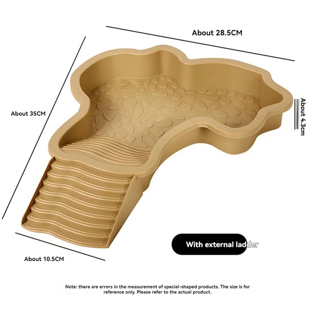 Reptile Bathing Pool Reptile Feeding Dish Water Bowl with Ramp Aquarium Ornament for Snake, Turtle, Bearded Dragon, Lizard Bath 3