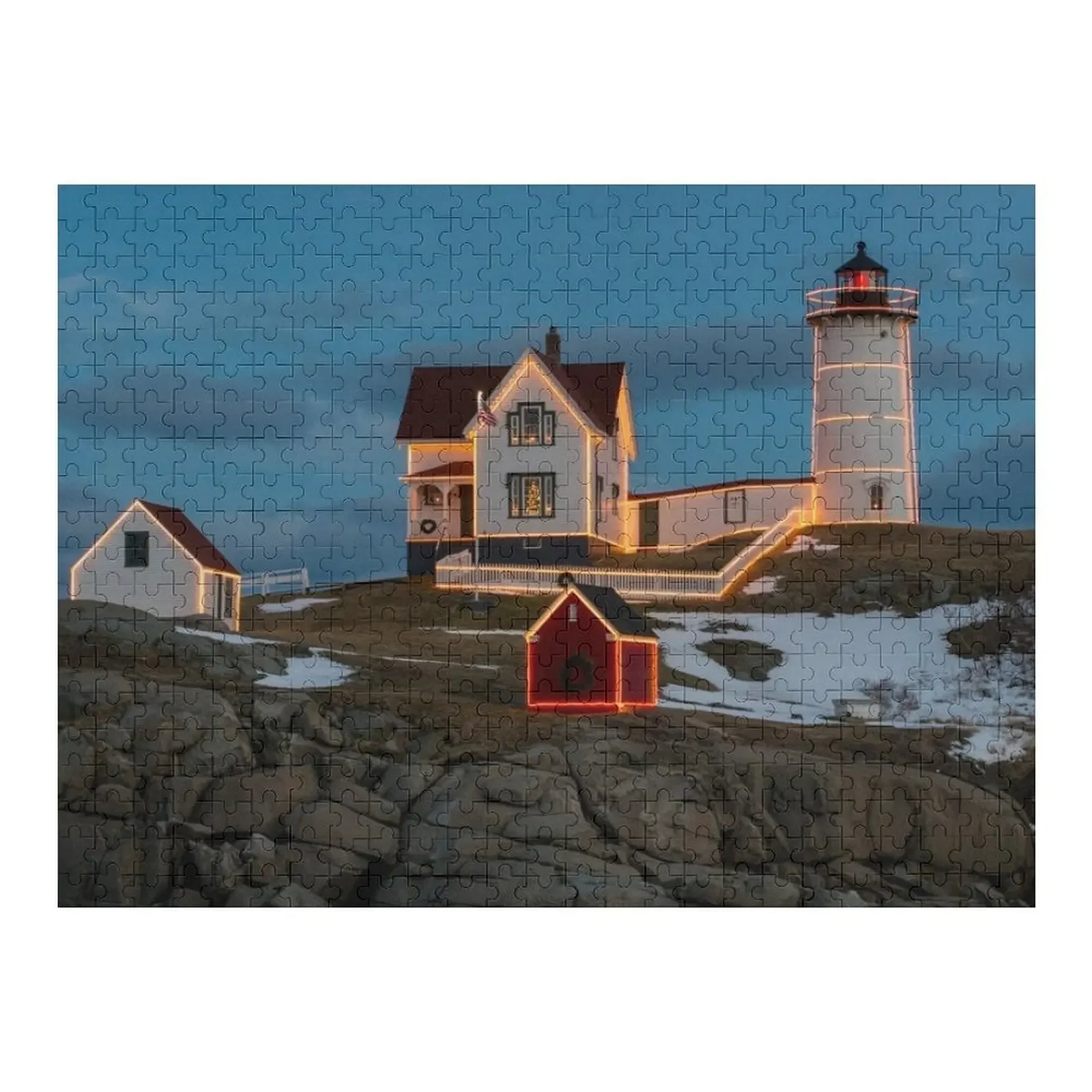 Nubble Lighthouse, York, Maine Jigsaw Jigsaw Puzzle Customizable Child Gift Custom Kids Toy Puzzle