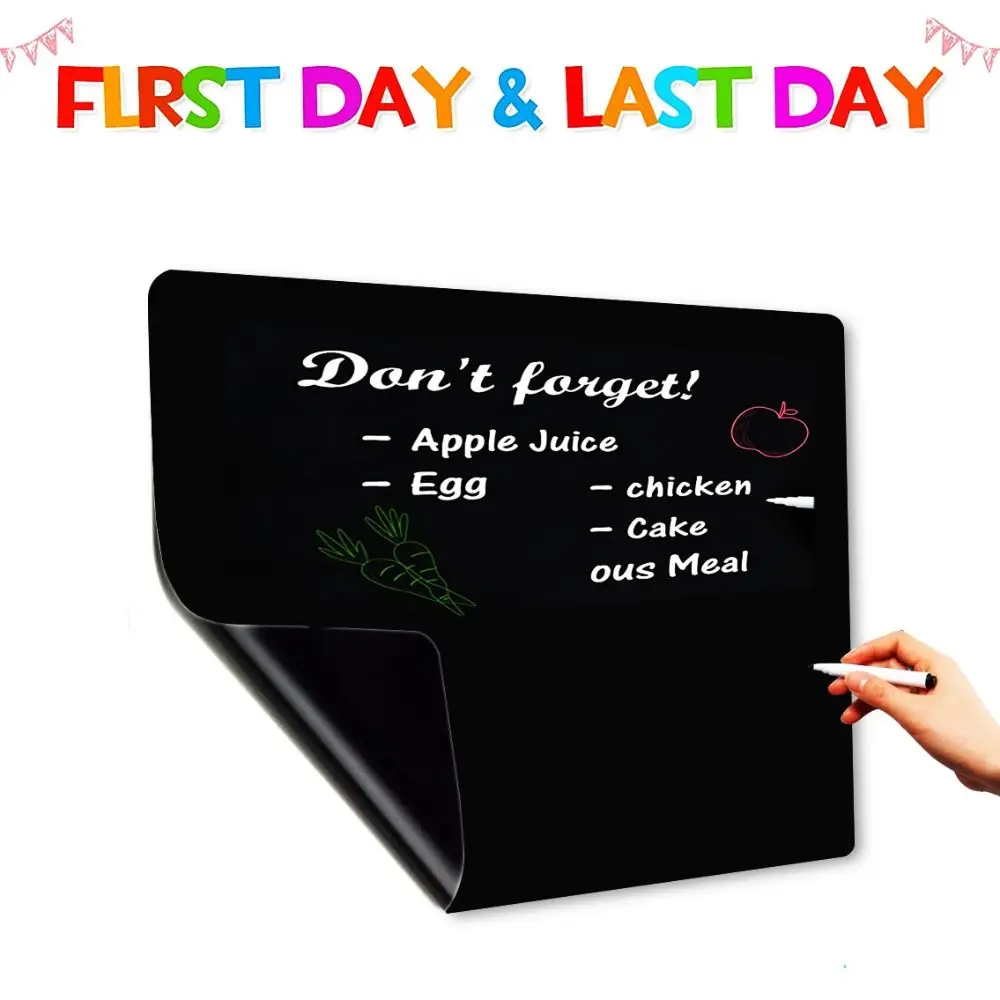 Household Drawing Board PET Blackboard Stickers Schedule Magnetic Magnetic Drawing Board Black 30*21cm Preschool Photo Props