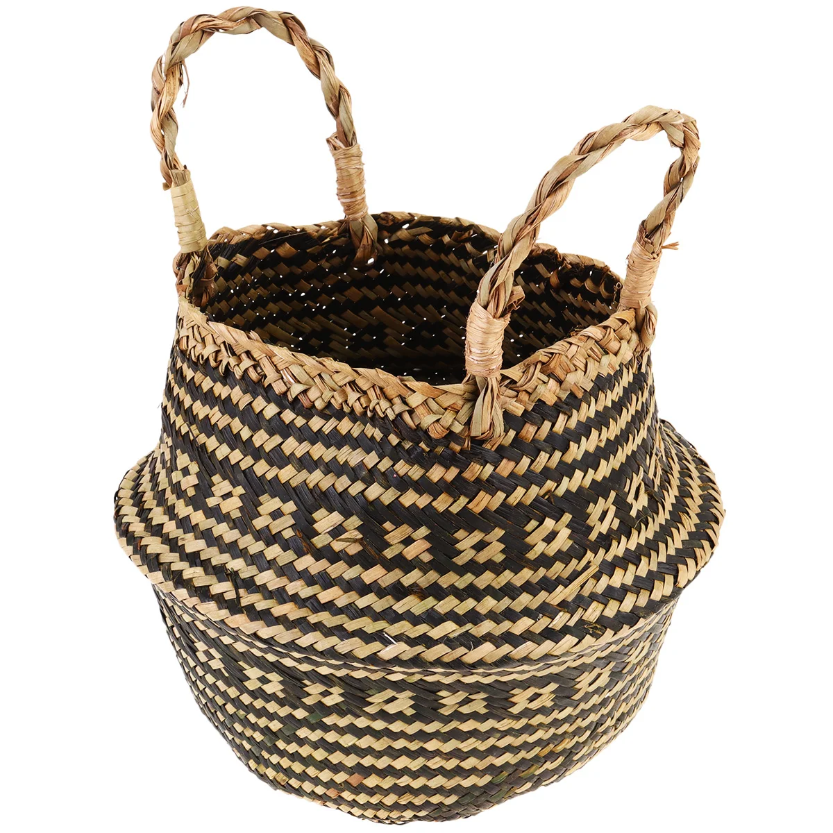 

Seagrass Storage Baskets Woven Straw Large Laundry Handles Plant Pot Cover Home Bathroom Mixed Color Flower Vases