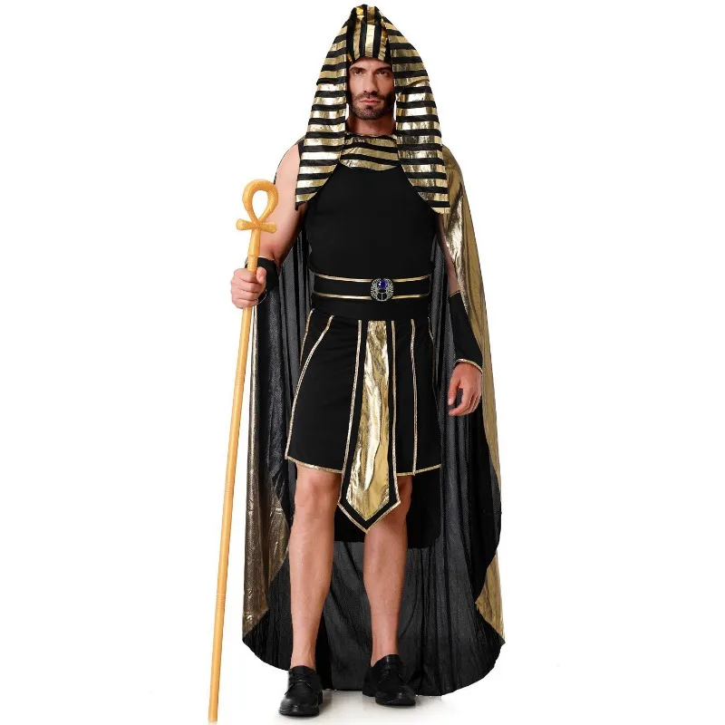 Adult Egyptian Pharaoh Costume Egyptian Cleopatra Cosplay Dress Halloween Greek Roman Queen King Cosplay Clothes Carnival Outfit