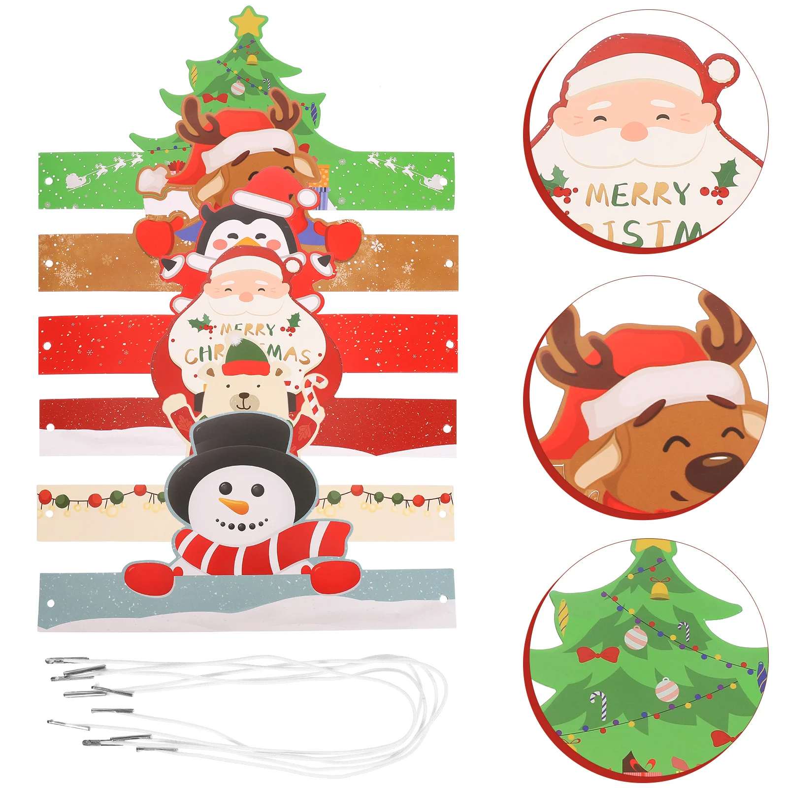 

6Pcs Christmas Party Paper Hats Xmas Holiday Role Play Hats Headwear Photo Prop