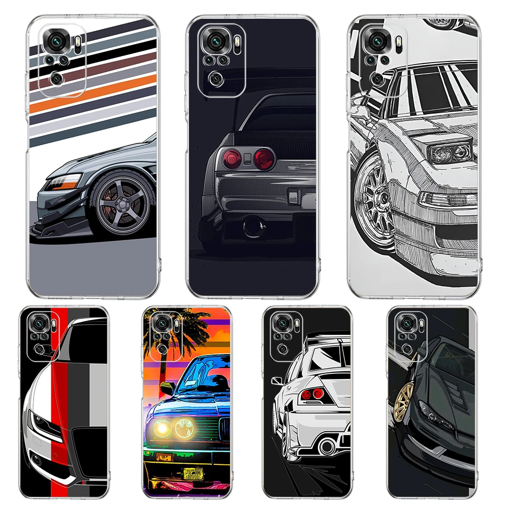 JDM Sports Cars Design Clear Phone Case
