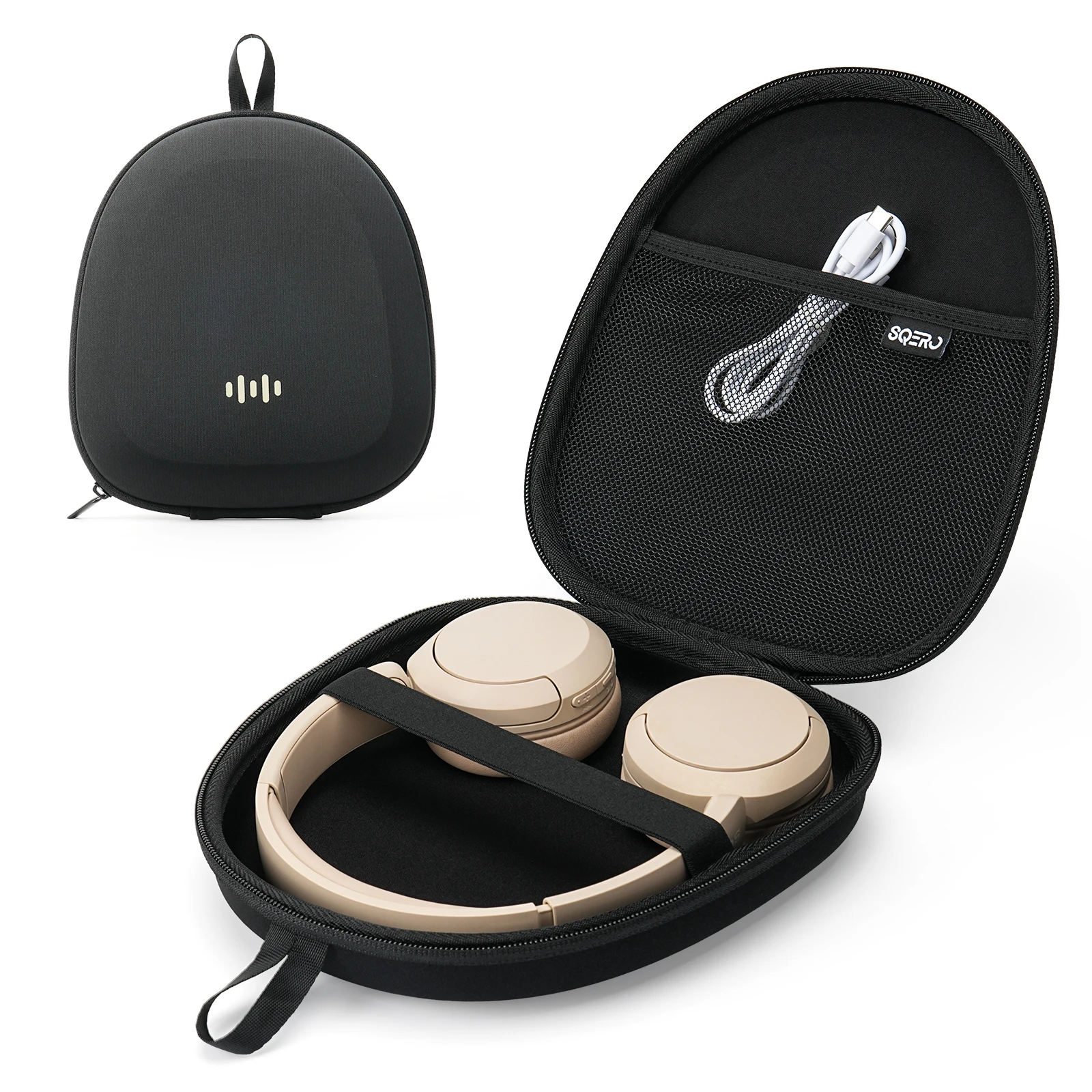 Shockproof & Dustproof Hard EVA Headphone Carrying Case with Multi-Pocket Storage