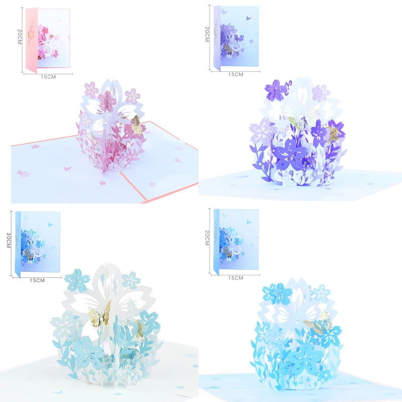 3D Cherry Blossoms Pop Up Greeting Card, Valentine's Day, Wedding Invitation, Girlfriend, Anniversary, Peace Card, Birthday Gift