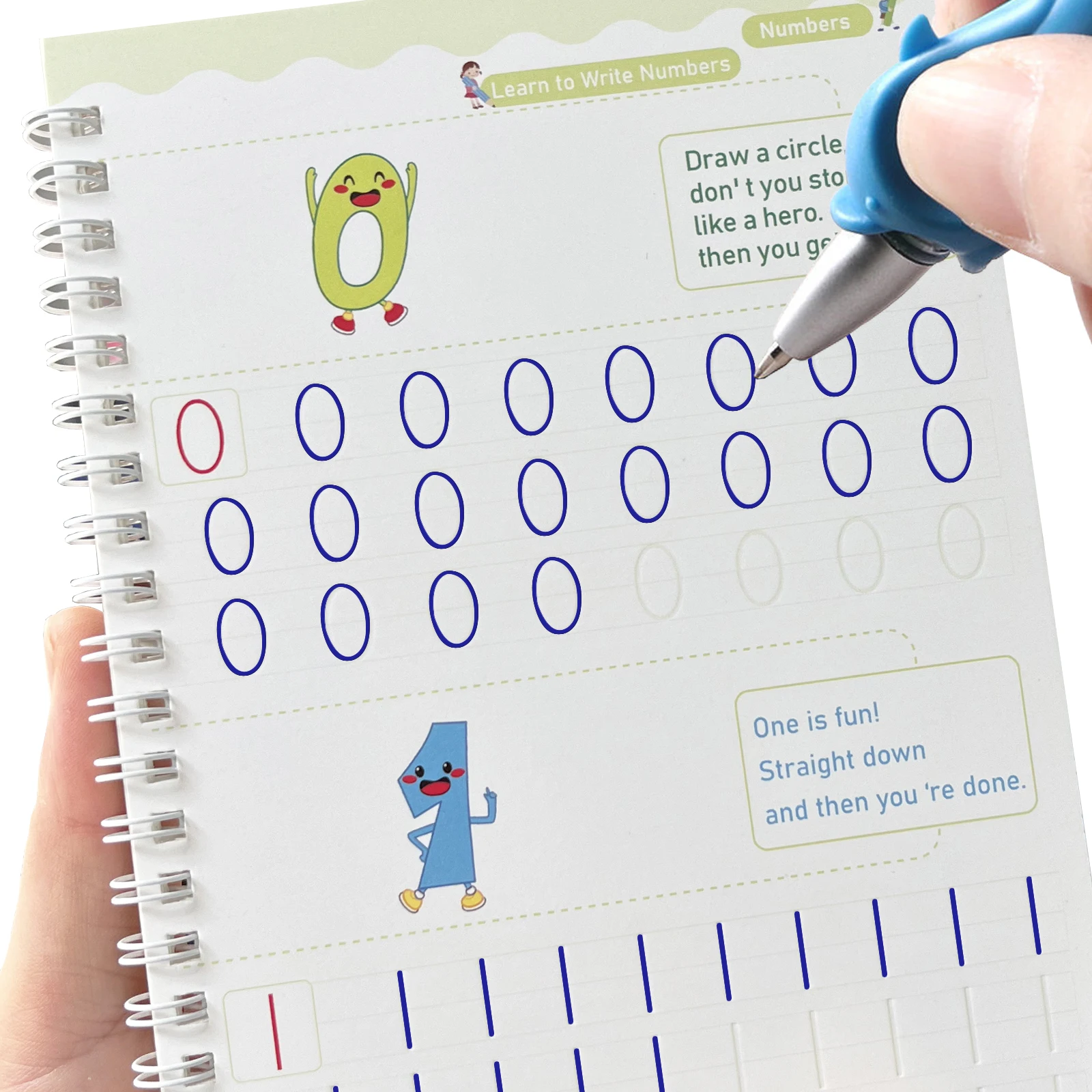 

English Free Shipping Reusable Montessori Toys Copybooks Pen Children's Writing Sticker Magic Copybook For Calligraphy