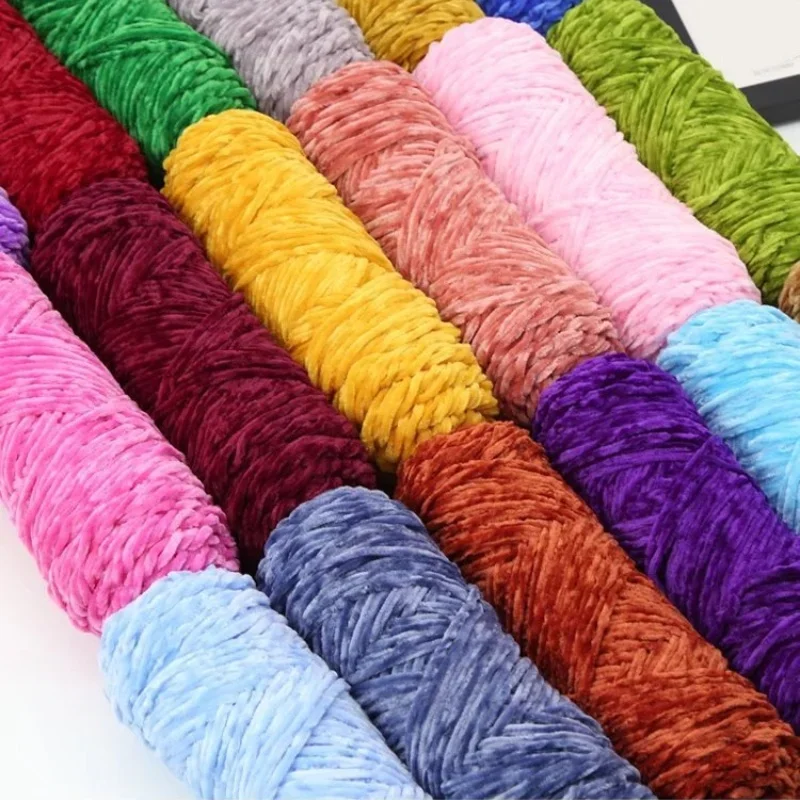Chenille Gold Velvet YarnSoft Warm Scarf Line Hand Woven Yarn Hand-knitted Crochet Thread Clothing Hat Sewing Accessories 6