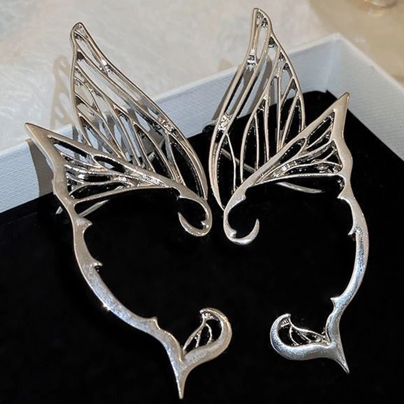 Elf Ear Hollow Ear Clips Orecchini Simple Cool Elf Ear Outline Ear Cuff Lega No Piercing Ear Clip All-Match Ear Hanging Jewelry