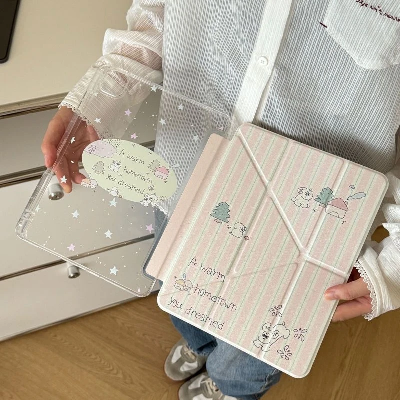 Rabbit Apple 3+Y Fold Acrylic Tablet Case - Enhanced Design with Durable Protection