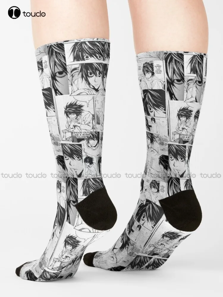 

L Collage Deathnote, Anime, Weeb Socks Women'S Socks Personalized Custom Unisex Adult Teen Youth Socks 360° Digital Print Gift