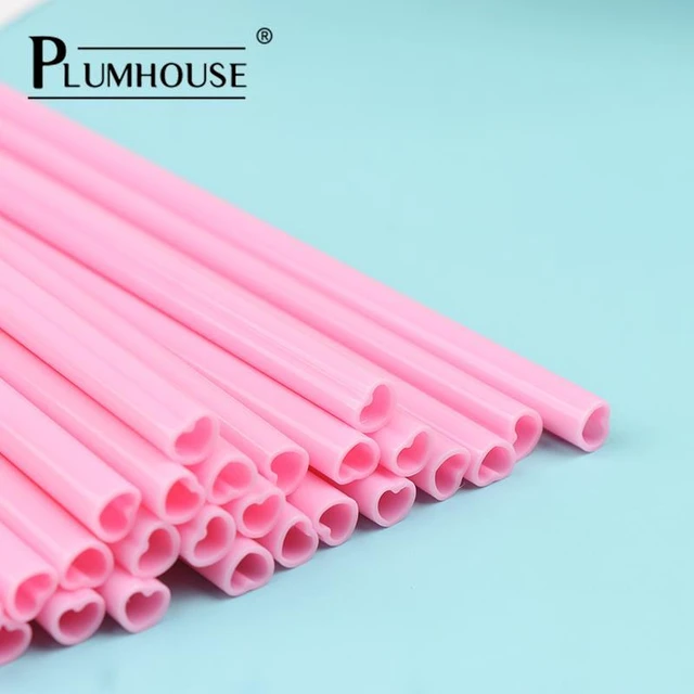 Tiny Red and Pink Hearts Reusable Straws