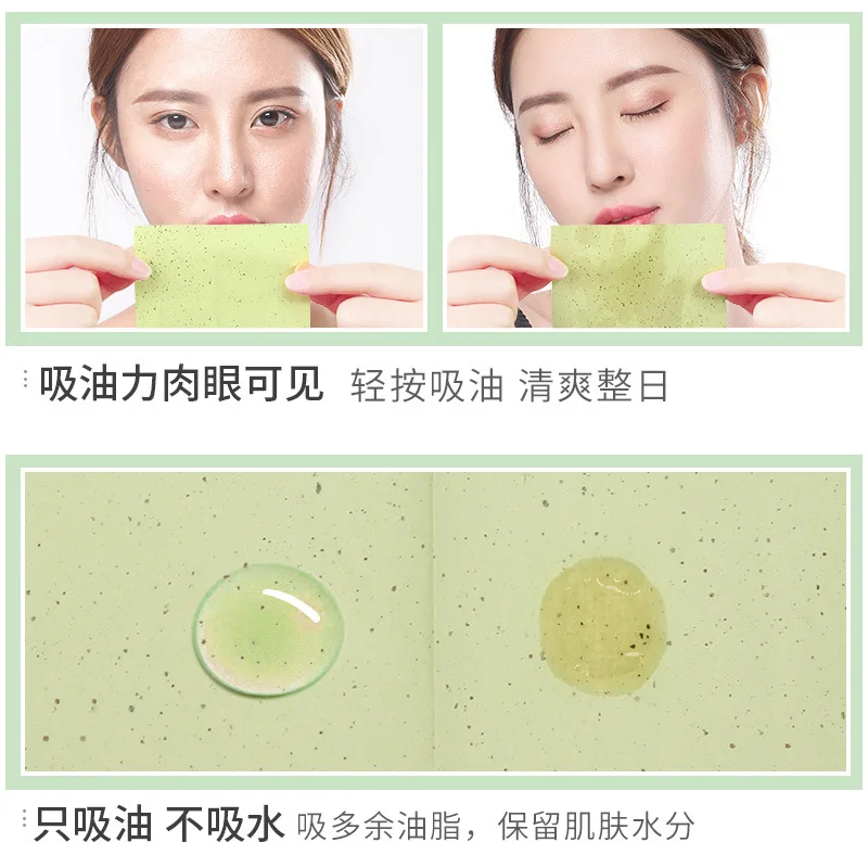 100pc Oil Absorbing Paper Wipe Your Face To Remove Oil Control Bamboo Charcoal Tissue Portable Makeup Facial Cleansing Pores