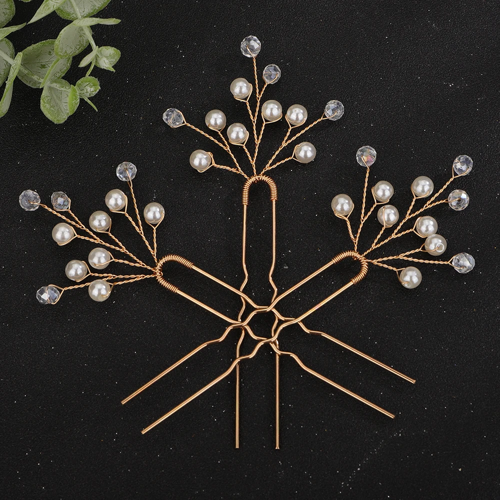 3PCS Silver Color Pearl Headpiece for Women Party Bridal Hair Pin Trendy Crystal Wedding Head Jewelry Accessories Gold Headdress 1 3PCS Silver Color Pearl Headpiece for Women Party Bridal Hair Pin Trendy Crystal Wedding Head Jewelry Accessories Gold Headdress