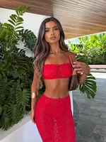 Ahagagag Sexy Lace Women's Sets Suits Fashion Straps Sheath Beach Style Sleeveless Backless Sheer Elegant Female Tracksuits - Image 2