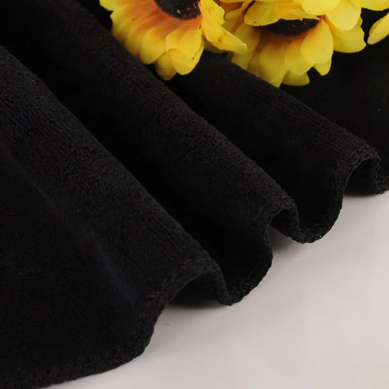 3/2 pc thick multi-faceted microfiber cleaning cloth, rag, black premium microfiber towel for glass, kitchen, bathroom, car wash 2