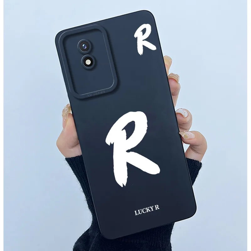 Lucky Initial Letter Silicone Soft Phone Case - Stylish Protective Bumper Cover