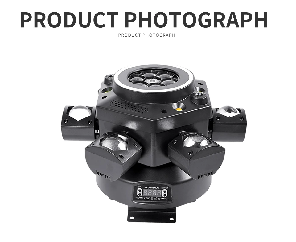 Remote 6 Arm Pattern Moving Head Light RGBW 120W Mini 6 Head Strobe Effect Stage