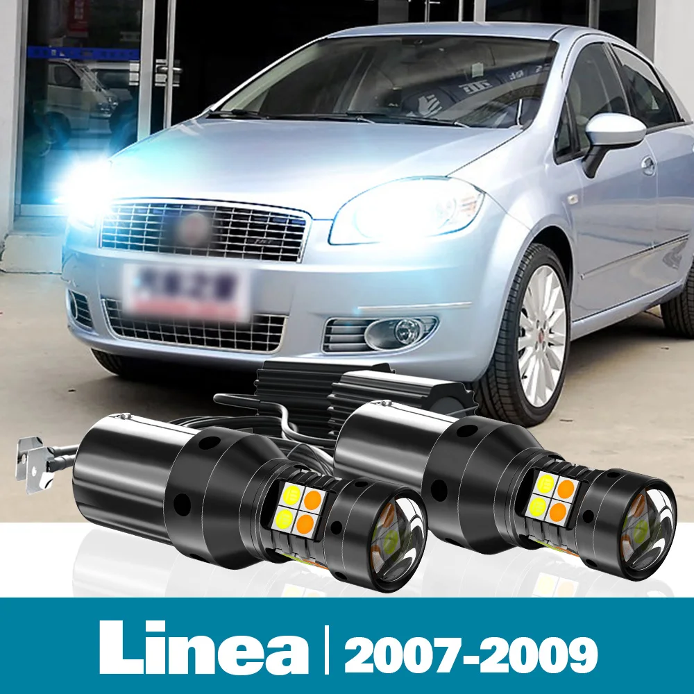

2pcs LED Dual Mode Turn Signal+Daytime Running Light DRL Canbus For Fiat Linea Accessories 2007 2008 2009