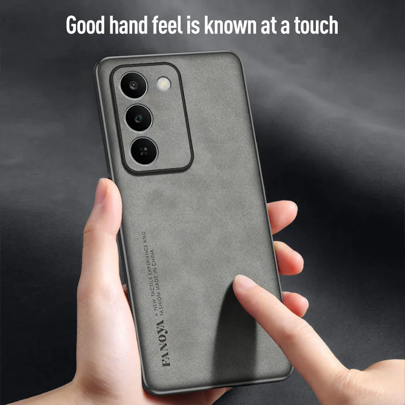 Luxury Skin Feel Leather Phone Case - Hard Protective Cover, Slim Design