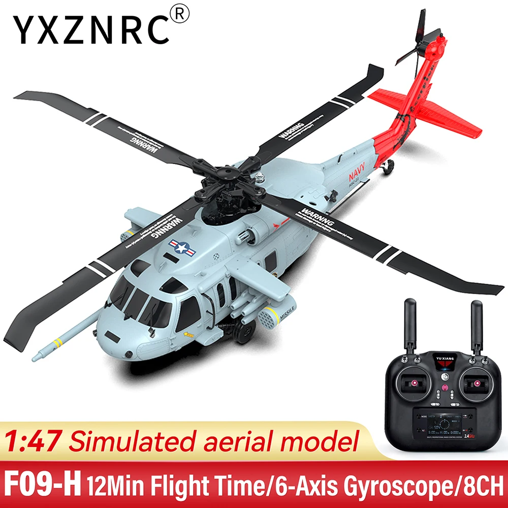 

YXZNRC F09-H RC Helicopter 1:47 SH60 2.4G 6-Axis Gyroscope 8CH GPS Optical Flow Positioning 5.8G FPV Brushless Motor RTF
