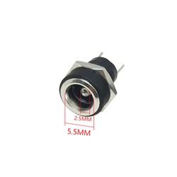 Enhanced DC Power Interface Socket with Threaded Mounting Seat - 10pcs (5525)