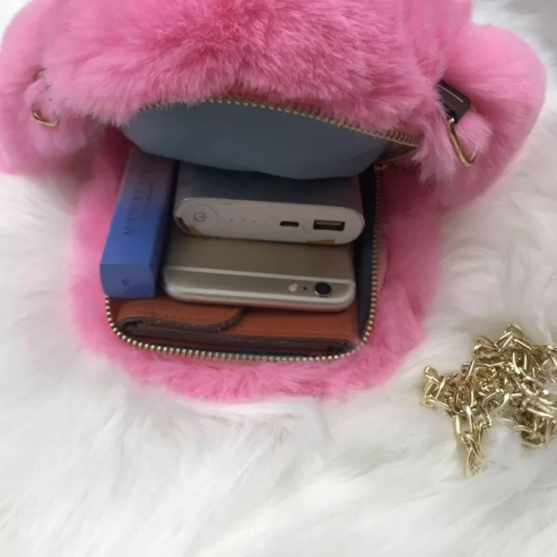 Rabbit Bag Crossbody Bag Imitation Otter Rabbit Fur Rabbit Bag Plush Bag Bag Women's Bag Bag 2023 New Fashion Chain Bag