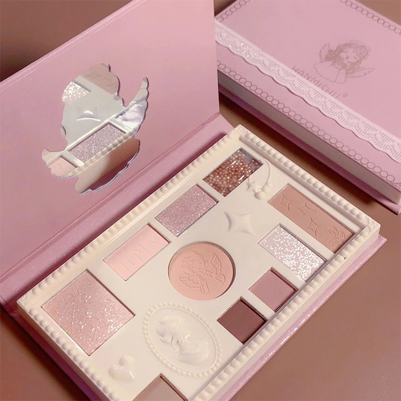 

10 Colors Shimmer Matte Eyeshadow Lace Style Makeup Palette Nude Glitter Shiny Pigment Eye Shadow Apricot Pink Blush Cosmetic
