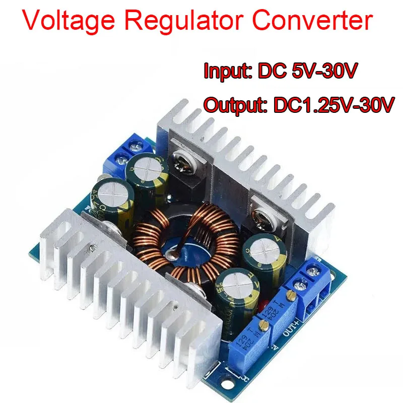 DC 5-30V ถึง 1.25-30V 8A อัตโนมัติ Step UP/Down พลังงานแสงอาทิตย์แบตเตอรี่ไฟ LED แรงดันไฟฟ้าโมดูล Charger Power Converter 1