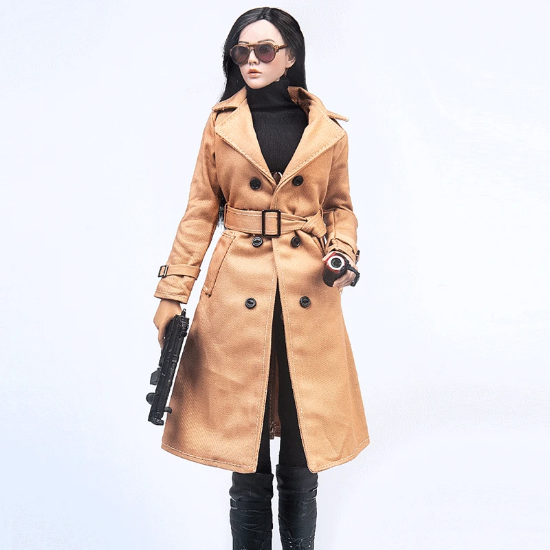 

1/6 Female Sodier Accessories Clothes Trendy Wind Coat Model for 12'' tbl