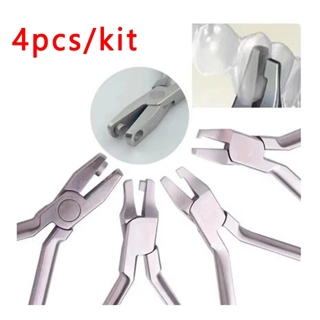 4Pcs Dental Thermal Forming Plier Punch Vertical Level Tear Drop Cutter Aligner Plier Dental Orthodontic Tools