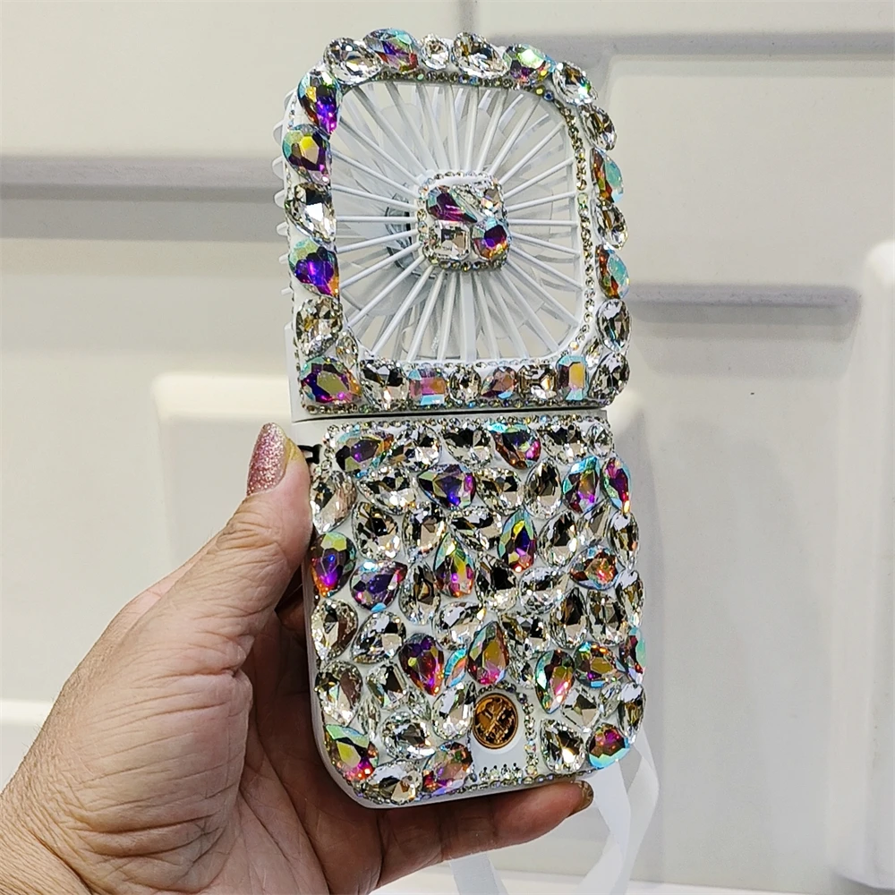 Foldable Rhinestones Portable fan.