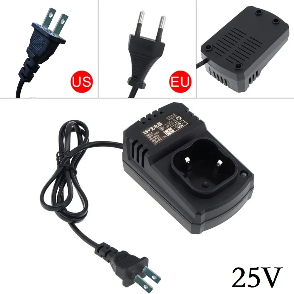 

25V DC US/EU Li-ion Rechargeable Charger Support 110-240V For Electrical Drill Home Hand Drill Power Tools Replacement Parts