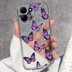 Cute Owl Tulip Pattern Clear Soft Phone Case - Shockproof Silicone Back Cover for Redmi 17 (4G) (U13)