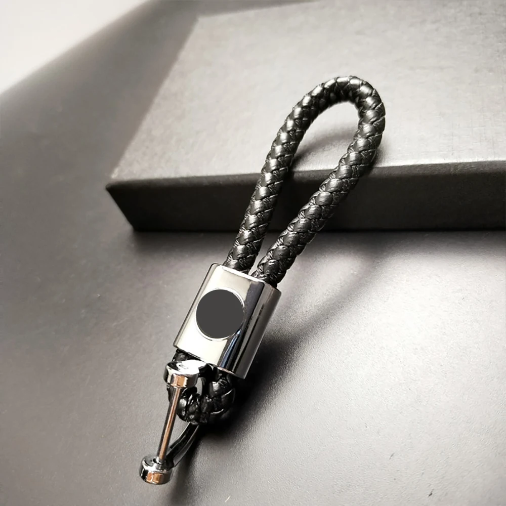 Premium Braided Metal Leather Keychain - Elegant Car Key Holder and Gift