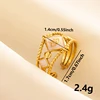 Bagues ouvertes bohème en émail blanc, couleur or, luxe, irrégulier, en acier inoxydable, réglable, bijoux de charme pour femmes, cadeaux