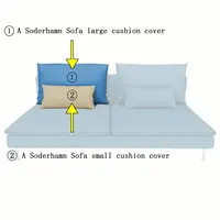 Couch Cover for Soderhamn cushion cover (ONLY cushion  cover), Sofa Slipcovers for Living Room, Overall Style 1