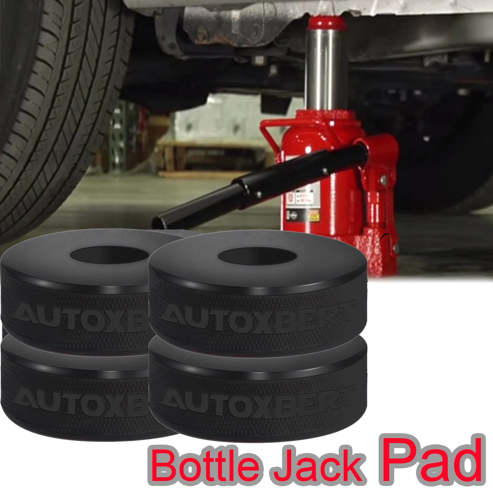 4X Gomma Bottiglia Jack Pad Supporto Punto Adattatore Jacking Strumento Di Riparazione Rimozione Auto Per 2 Ton Bottle Jack Accessori Auto 60X20Mm