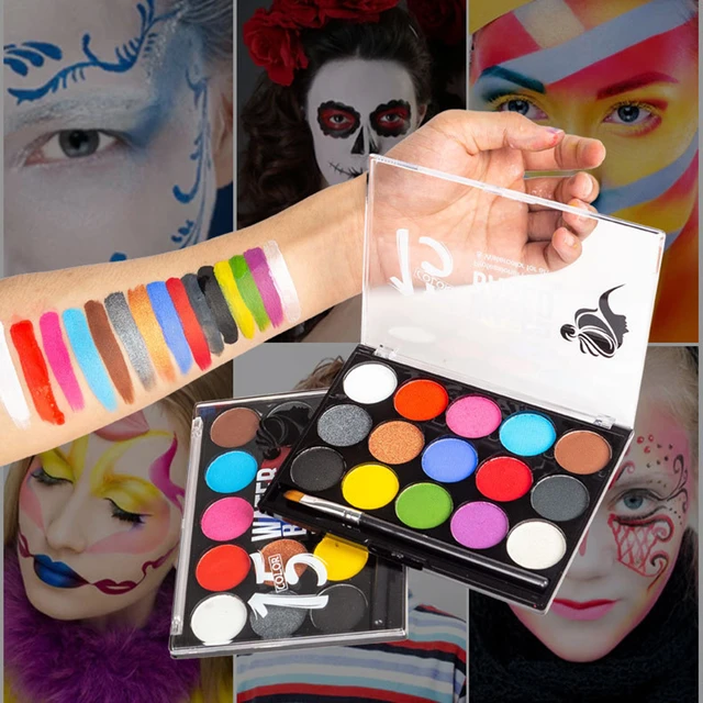 Face Paint Kit For Kids Adults Rainbow Palettes Face Painting Kit Festival  Party Halloween Makeup Body Paint Set With Brush - AliExpress