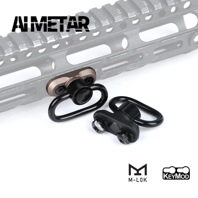

Tactical Metal QD Sling Mount for M-Lok, Keymod Rail System, M4 AR15, Mounted Base, Swivel Strap Buckle, Quick Release Button
