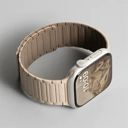 Magnetic Silicone Strap for Smartwatches - Stylish and Durable Design (Milk tea Chocolate)