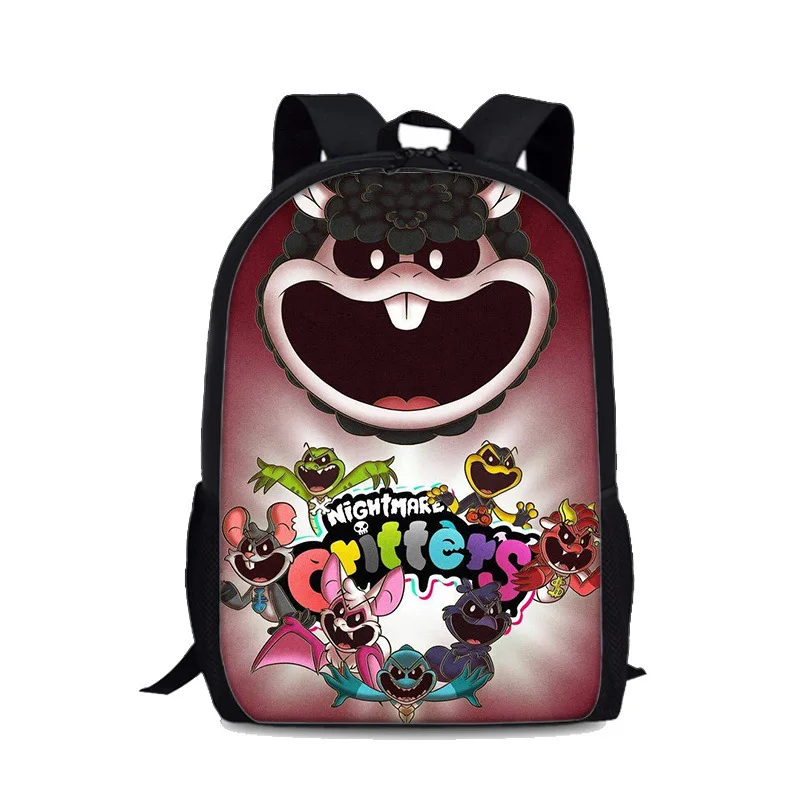 Nightmare Critters Backpack Nightmare Monster Scchool Bags Pencial Bag  Nightmare Lamb Book Bag Pen Case For Student Backpack 2